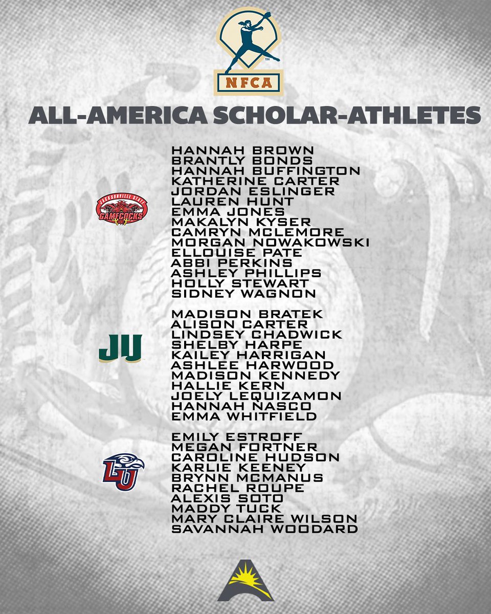 ASUNSports's tweet photo. 𝐀𝐂𝐀𝐃𝐄𝐌𝐈𝐂 𝐄𝐗𝐂𝐄𝐋𝐋𝐄𝐍𝐂𝐄!👏📚💯

Congratulations to our 1️⃣0️⃣9️⃣ @ASUNSoftball individuals who were named to @NFCAorg All-America Scholar-Athletes list! 

📰 | https://t.co/w6UZ415ENK

#ASUNBuilt https://t.co/h3lKZx6LAT