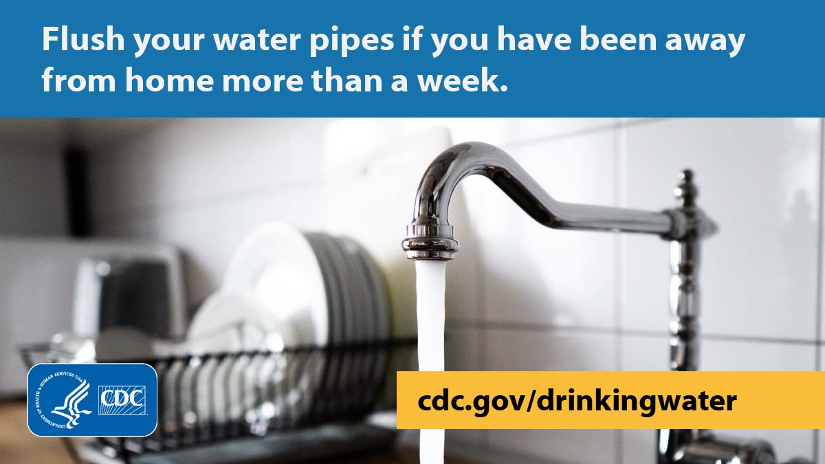 Germs can grow inside your pipes when there is no running water. If you’ve been away from home, flush your faucets before using them by running the cold water for 2 minutes and then running the hot water for another 2 minutes.

Learn more: bit.ly/42ieJcO