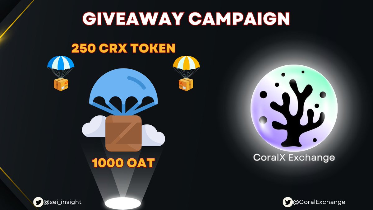 Sei Insights x @CoralExchange OAT❤️ #Sei Mainnet is coming! To celebrate it, we’ll give away limited OAT (base FCFS) and prizes for the lucky members!🪂 Claim OAT: galxe.com/seiinsights/ca… 🌟Rewards: 250 $CRX Tokens Drop your #Sei wallet address👇 #Sei #Seilors #SeiInsights