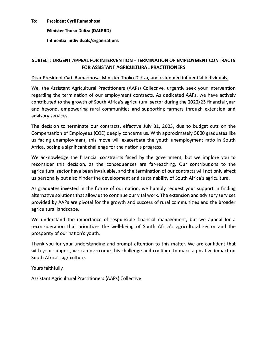 ThabangTalks's tweet photo. President @CyrilRamaphosa, please attend to this matter ASAP!

I believe that your office is aware.

#BringBackAAPJobs
#JusticeForAAPs https://t.co/f07uKPzpgw