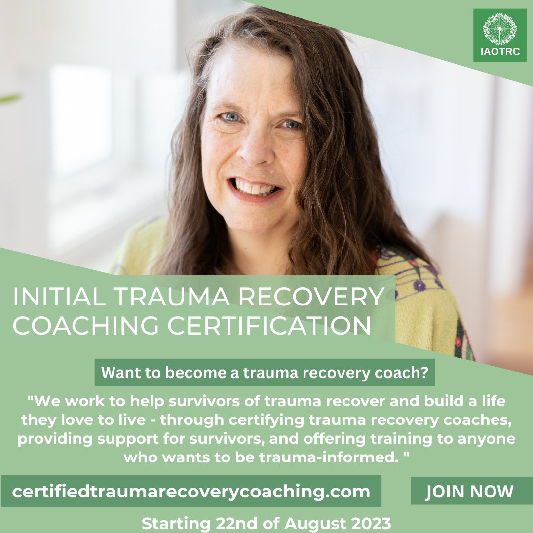 Want to become a trauma recovery coach?
Sign up for our Initial class starting on the 22nd of August with the link below -
certifiedtraumarecoverycoaching.com/initial-certif…
#Iaotrc #bobbiparish #traumarecovery #coaching #onlinecourse #coachingcertification #wellbeing #learning