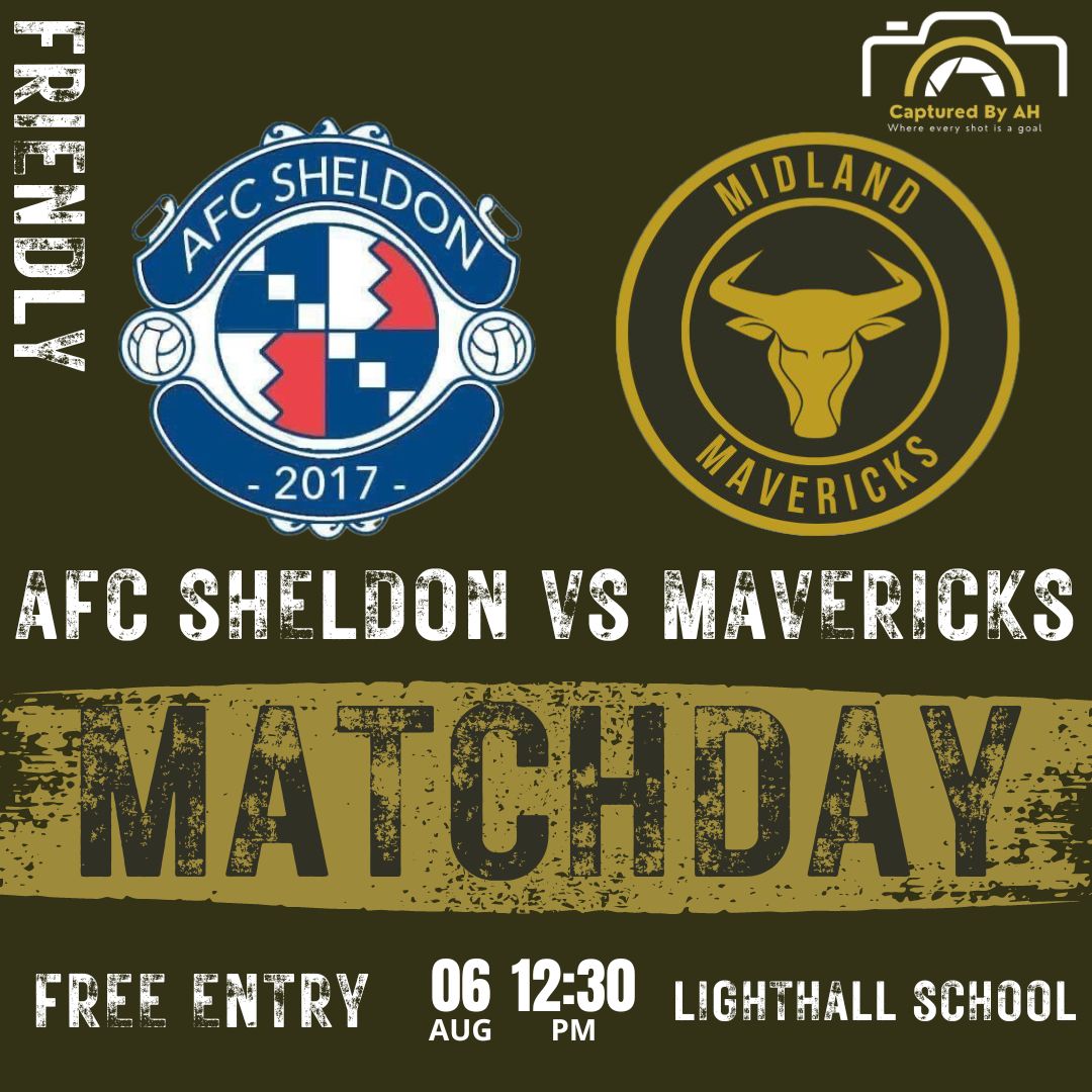 MidlandMavsFC's tweet photo. This weekend we travel to take on AFC Sheldon in our second preseason game, looking to improve on last weeks 1-0 win.

🏆| Pre Season Friendly 2
🆚| @AFCSheldon 
⏰| 12:30PM
📍| Light Hall School, B90 2PZ

#preseason #mavericks #football #upthemavz https://t.co/Q1ZMvmj5c5