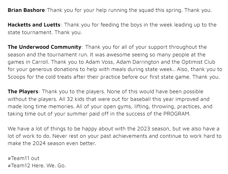 Underwood Baseball tweet media