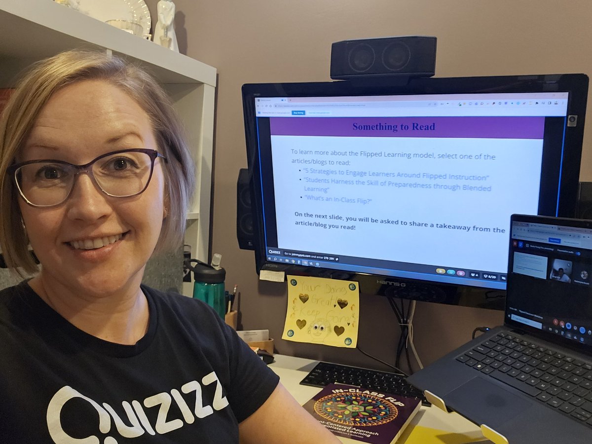 💜 Love using @quizizz to present PD! Today's session on #FlippedLearning for @d202schools #SummerSummit202  includes resources from @martharamirezco and @Catlin_Tucker!  #GoogleET #GoogleEC #ISTEcert