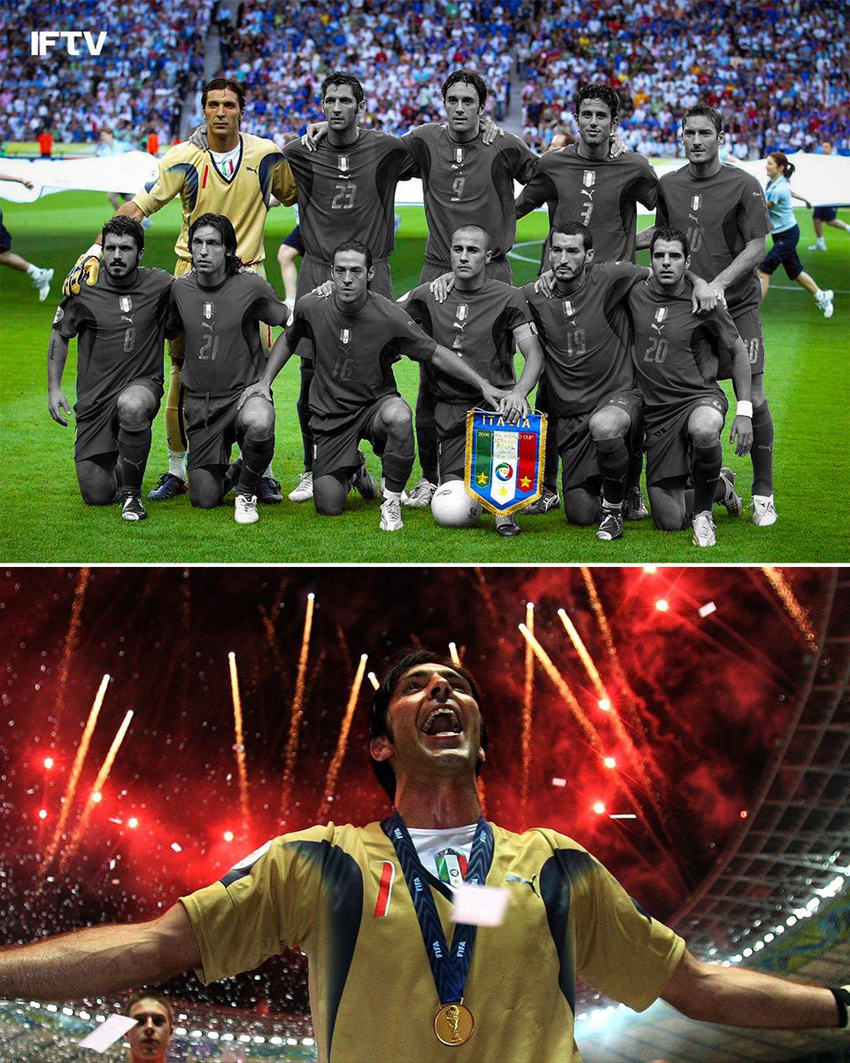 With Gigi Buffon's retirement, there are now no longer any active players from Italy's 2006 World Cup winning squad 🇮🇹

Excuse me while I go cry in a dark room because my childhood is officially over 😭
