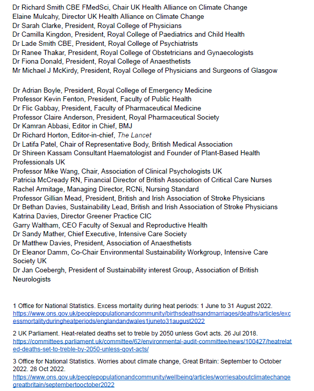 TheBMA's tweet photo. The BMA’s @DrLatifaPatel is among the signatories of a letter from @UKHealthClimate to prime minister @RishiSunak calling for the new licences for North Sea oil and gas to be withdrawn.

Read the letter in full here: https://t.co/LN2KGixwHp