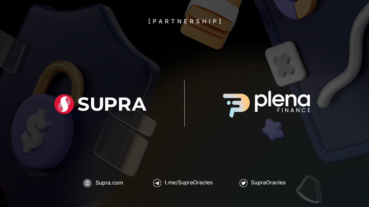 @SupraOracles is excited to announce its partnership with <a href="/PlenaFinance/">Plena</a>.

By leveraging EIP-4337 Account Abstraction, Plena's comprehensive blockchain platform reduces gas fees and provides a variety of other benefits. 💰🚀