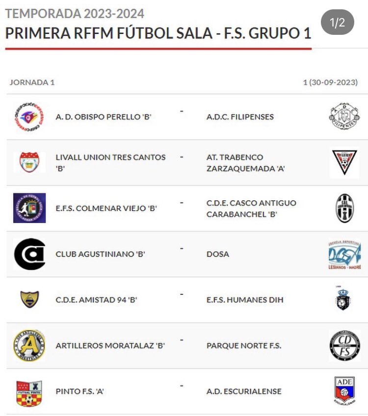 🗓Ya tenemos calendario oficial para nuestro equipo de Primera RFFM, comenzaremos la primera jornada el día 30 de septiembre frente a <a href="/pinto_fs/">Futsal Pinto</a> 
#vamosescu💪🏻⚽️
