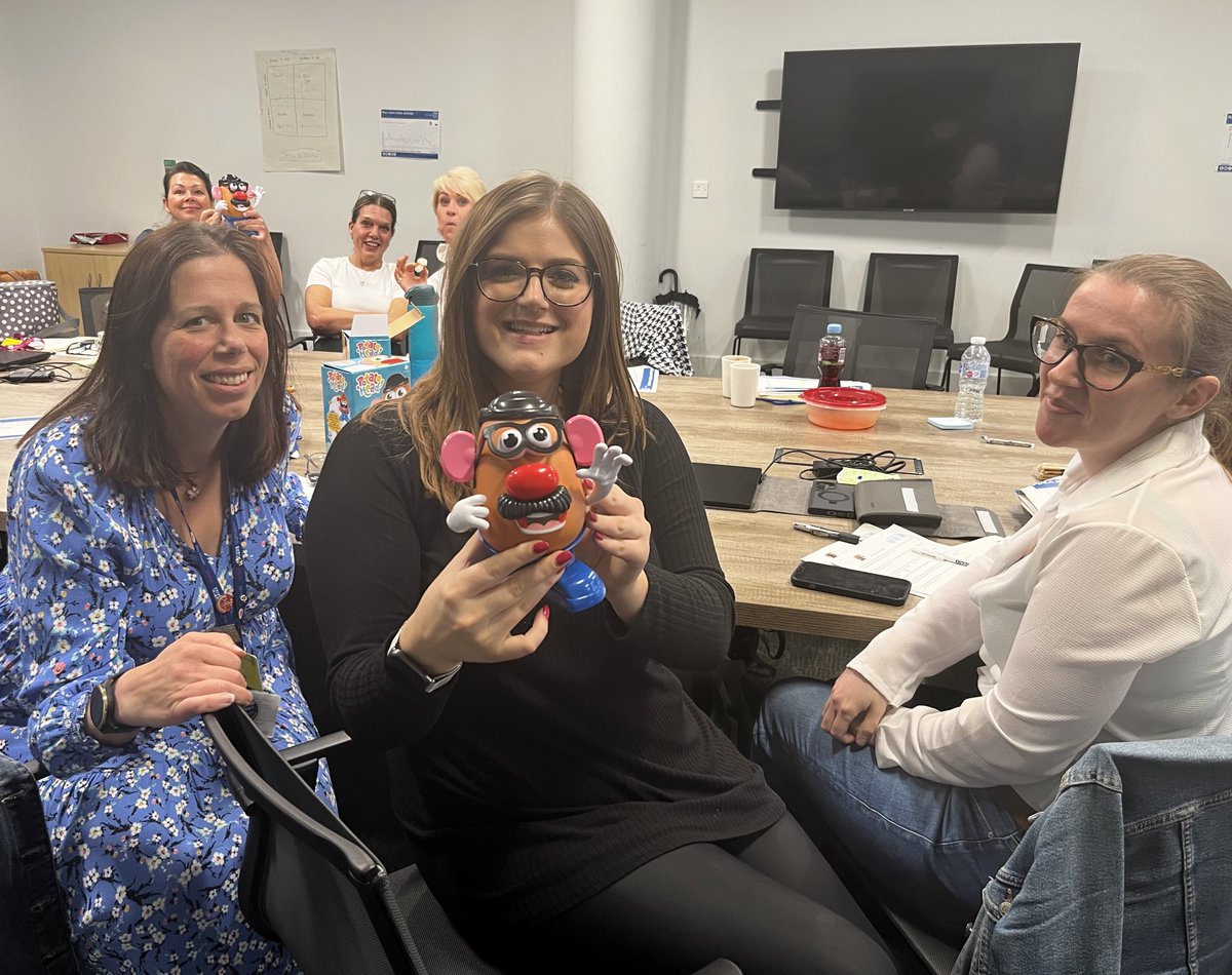 As part of today’s quality improvement post-graduate learning we did PDSA cycles 🔃 with building Mr. Potato Head🥔. The results were plotted on graphs &amp; the competition between teams was intense 😅🤣. Thank you to <a href="/sarahjbreese1/">Sarah Breese 💙</a> @CarolynNorgate for facilitating a great session