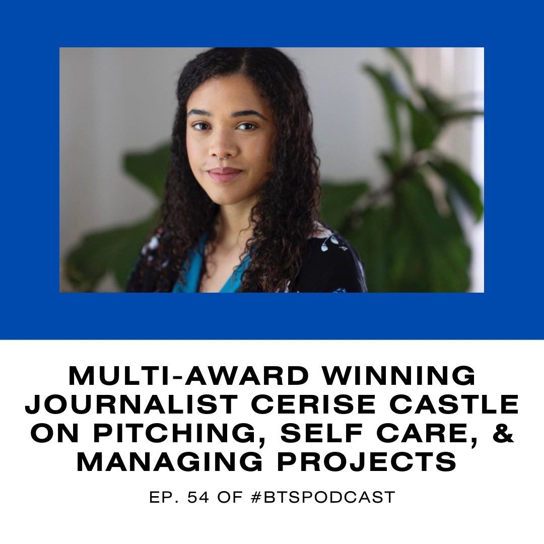 In Ep. 54 of #BTSPodcast award-winning journalist <a href="/cerisecastle/">@cerisecastle.bsky.social</a> talks about the “behind the scenes” of being a freelance journalist, including funding, pitching, &amp; self care

Apple Podcasts: podcasts.apple.com/us/podcast/bts…
Spotify: open.spotify.com/episode/2XmirN…
Other: anchor.fm/btspodcast