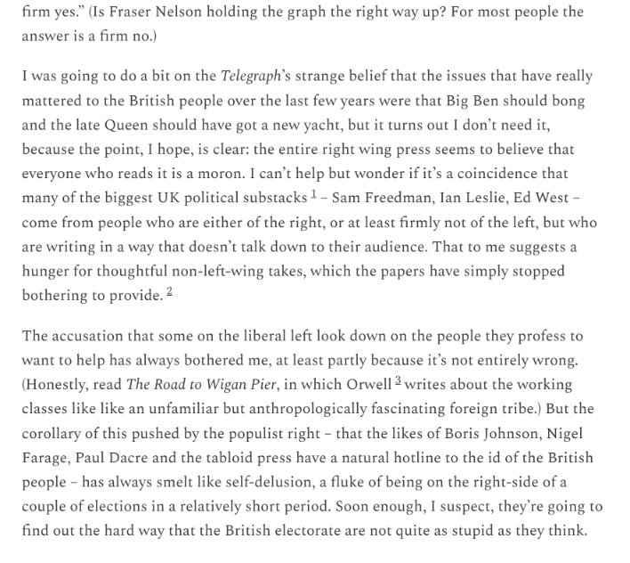 Anyway in this week's newsletter, which I wrote myself because I am very brave and fuck it I need the distraction: some notes on the concept of “dark ages”. But first: why do right-wing papers hate their readers?