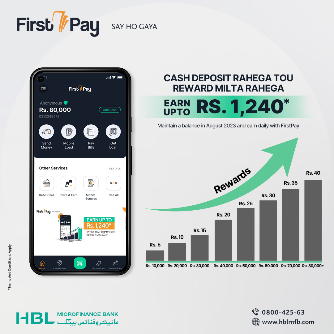 HBLMfBDigital's tweet photo. Earn, daily with FirstPay!
Maintain an easy balance in August 2023 for daily rewards

Download Now:
https://t.co/Il8A67LLZd
*T&amp;Cs Apply:
https://t.co/ShxXKZ6gbE

#FirstPay #FirstPaySayHogaya #FirstPayProfit https://t.co/bN6N2BV4Ln