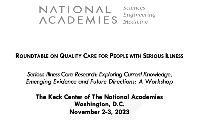 I'm incredibly excited and honored to be invited to speak at the @theNASEM Roundtable around improving #SOGI data collection and ultimately the way #LGBTQ+ people are cared for with serious illness. @CUAnschutz @CUMedicalSchool @CambiaHealthFdn @NIA_BSR