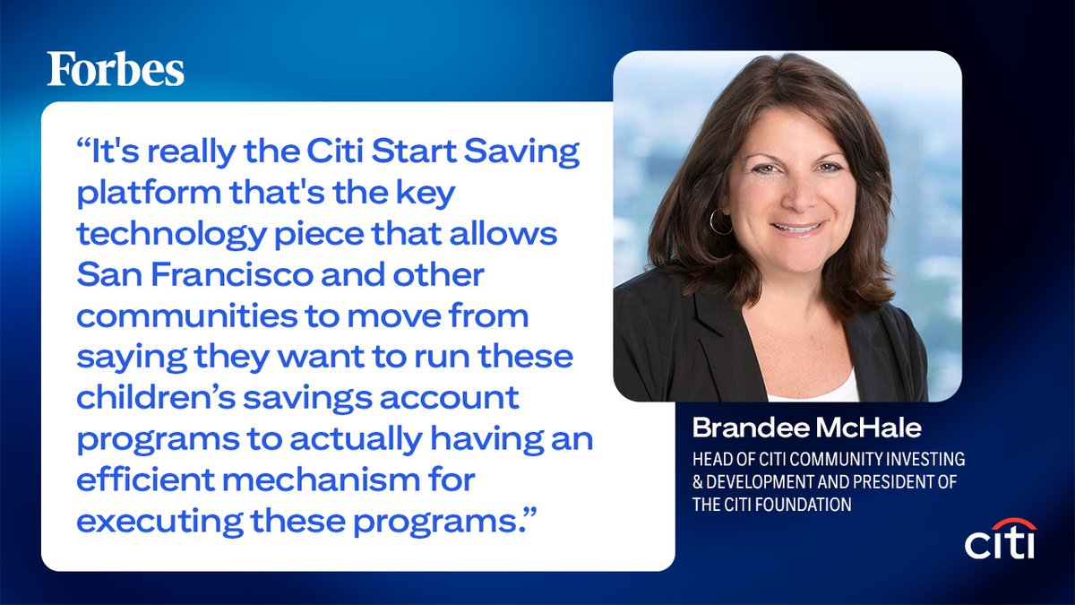 San Francisco’s Kindergarten To College program, powered by the Citi Start Saving® platform, recently graduated its first class of students. @BrandeeMcHale reflects on the power of helping young people prepare for their financial futures in @Forbes: on.citi/3Yh74eu