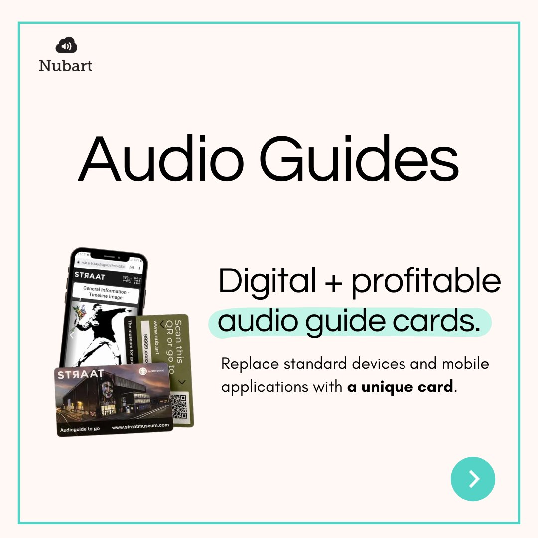 NubartEN's tweet photo. Traditional audio guide DEVICES involve intricate logistics. 😒  
Audio guide APPS, then? Well, they have a low download rate (2.5%) and will only reach a few of your visitors. 😪 
Why not explore Nubart's audio guide CARDS? Our guides seamlessly blend tangible and digital benefi https://t.co/qroRmgLR4M