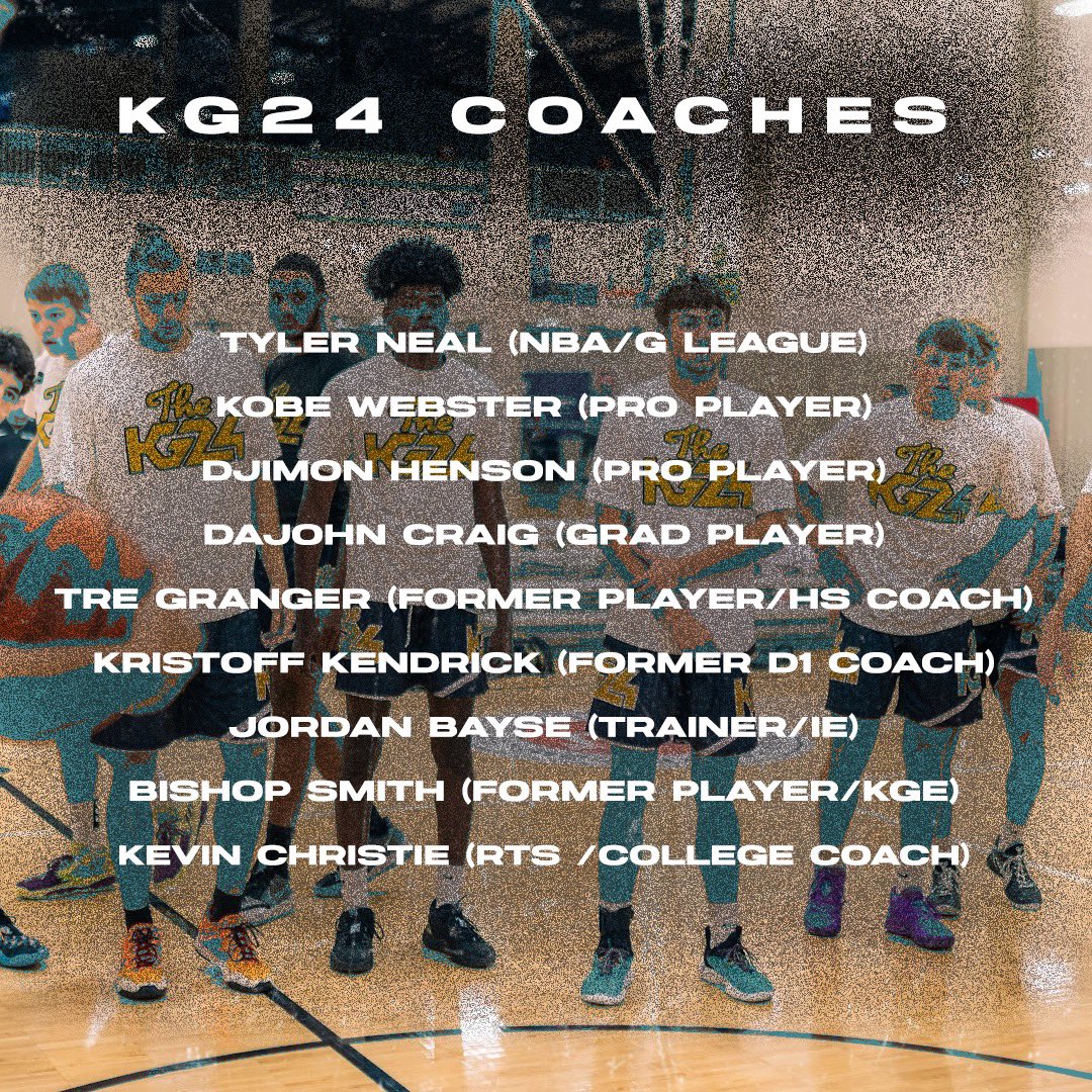 KGelite24's tweet image. Excited to announce our LOADED coaching group this year 🔥🔥 

Great mix of CURRENT professionals, NBA/G League coaches, &amp;amp; college coaches 

#KG24
