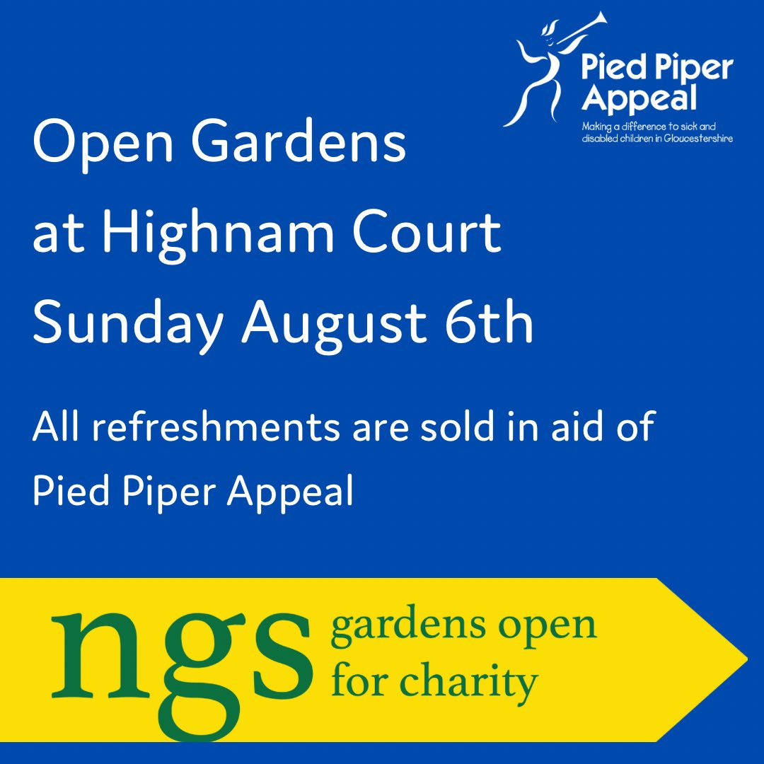 We will be welcoming visitors this weekend for @NGSOpenGardens & are pleased to say that all Refreshments sold in the orangery will be in aid of @PiedPiperAppeal Making a difference to the sick & disabled children in Gloucestershire @PunchlineGlos @BBCGlos @ChattyGardener
