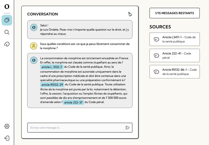 fadouce's tweet photo. #Droit : Le #ChatGPT du droit français est enfin sorti ! 

Environ 200k articles de droit répertoriés grâce à nos propres modèles d’IA 
Sur https://t.co/7P6cPiRmkF 😉 

#IA #entrepreneur #startup
Par @flry_lea https://t.co/aJtLjo4pXM