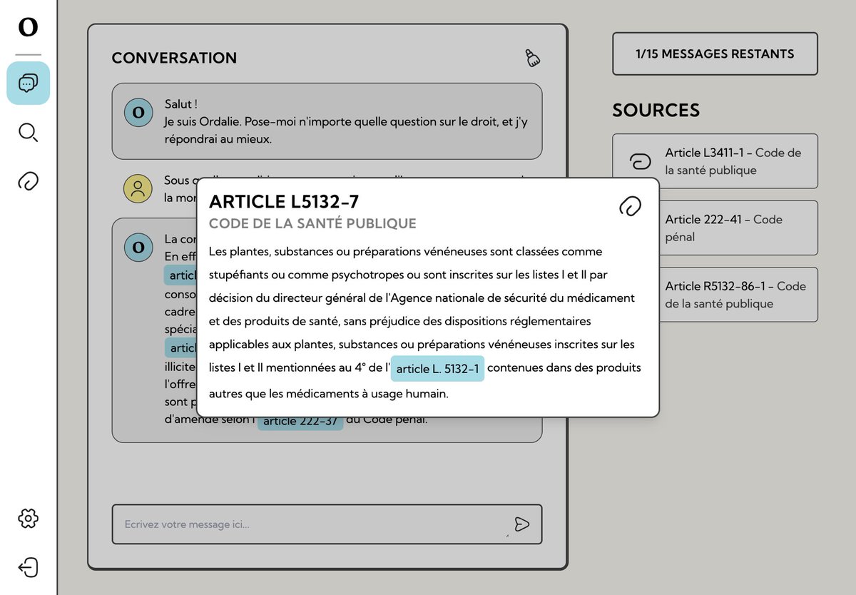 fadouce's tweet photo. #Droit : Le #ChatGPT du droit français est enfin sorti ! 

Environ 200k articles de droit répertoriés grâce à nos propres modèles d’IA 
Sur https://t.co/7P6cPiRmkF 😉 

#IA #entrepreneur #startup
Par @flry_lea https://t.co/aJtLjo4pXM