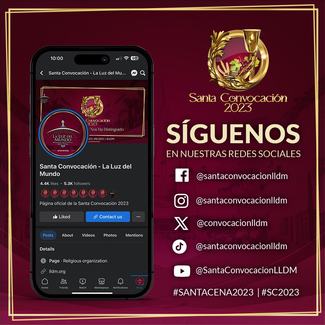 iglesialldm's tweet photo. Inicia el mes de agosto, mes de bendición para los creyentes en Jesucristo.
La Luz del Mundo te invita a seguir las actividades de la Santa Convocación a través de las redes sociales del evento.
¡Se parte de esta hermosa historia!
#WeAreLight | #SantaCena2023 | #LLDM
https://t.co/G1KU5aFJFZ