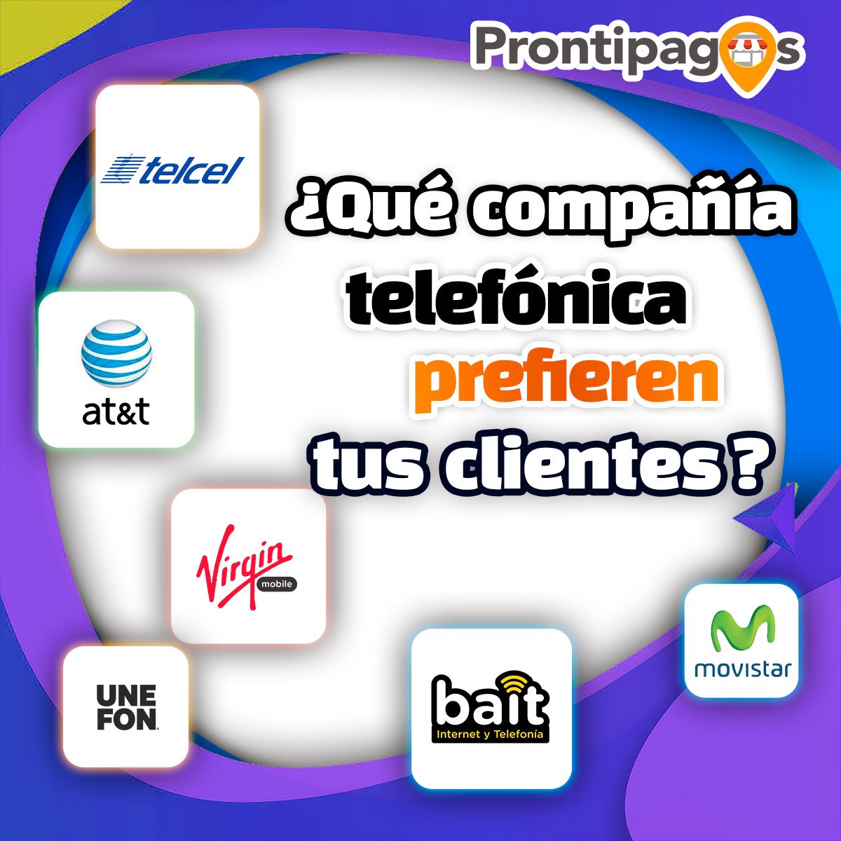 ProntipagosMX's tweet photo. 😃Cuéntanos ¿qué compañía telefónica prefieren tus clientes? 💥La venta de recargas de tiempo aire, cobro de servicios y tarjetas de regalo digitales atrae muchos beneficios a tu negocio. https://t.co/TjEQ49L4yM ó descarga la APP https://t.co/2l1NbxTAYl WhatsApp 55 5262 4978 https://t.co/lRCqfq1g2w