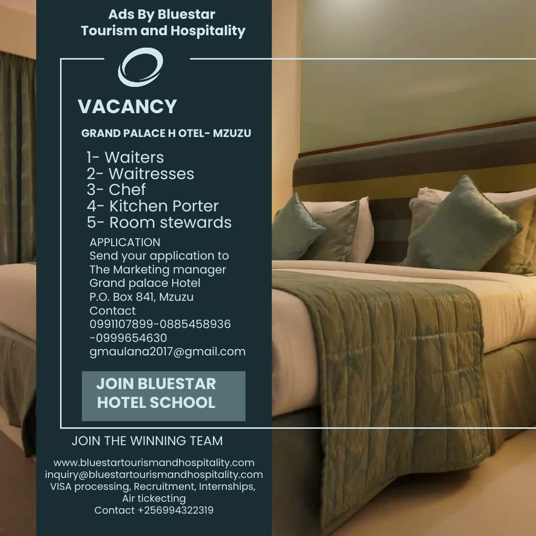 Position: Several Posts

Grand Palace Hotel - Mzuzu