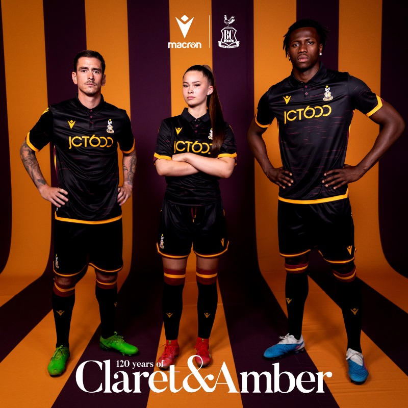 officialbantams's tweet photo. 👕 | The 2023/24 @MacronSports alternative kit. Available online now - and in the #BCAFC Store from 9.00am tomorrow!