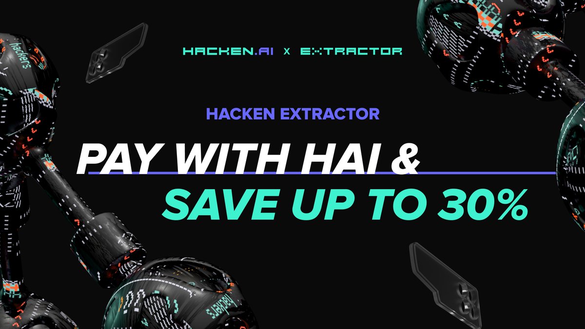 🟢 5: $HAI utility in #HackenExtractor is live

Clients can enjoy Extractor at a special price with payment in $HAI and Hacken Partner level, saving up to 30% of the subscription price

The first $HAI transaction was made!