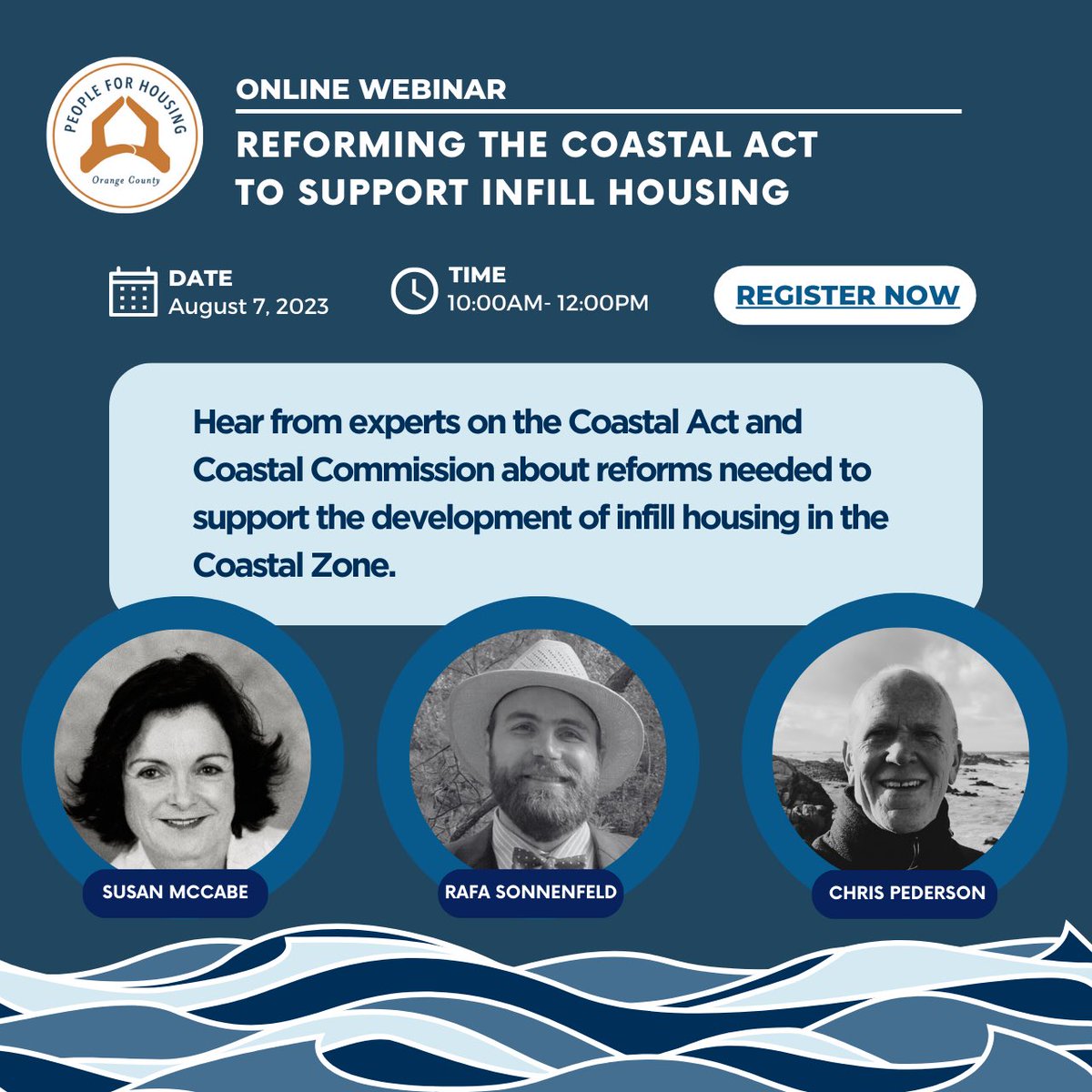 HousingOC's tweet image. Join our panel next Monday 8/2 on #Reforming the #CoastalAct to Support #Infill #Housing! We are excited to welcome Susan McCabe, Rafa Sonnenfeld, and Christopher Pederson to hear their perspectives on what needs to change. Register here: us06web.zoom.us/meeting/regist…