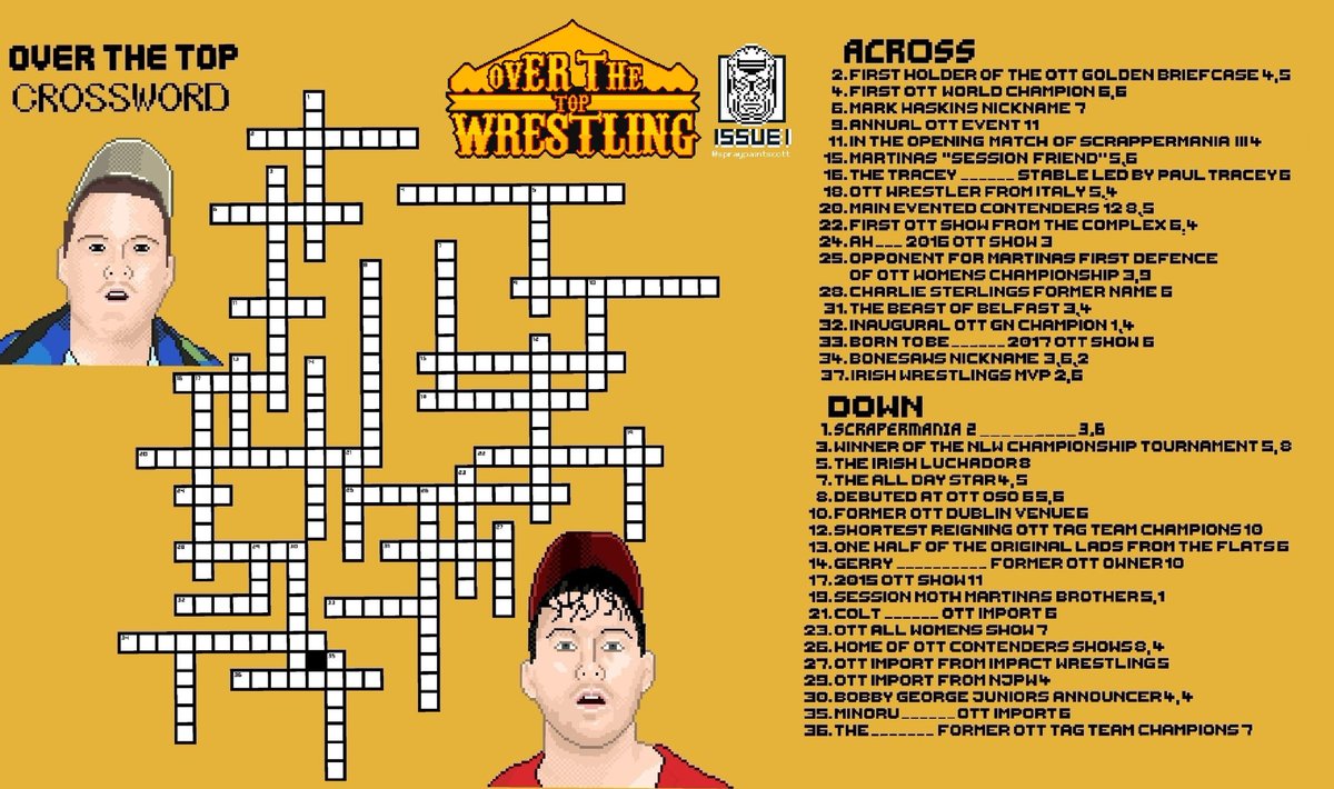 The OTT Crossword from Issue 1 of the OTT magazine. Very limited numbers left at the merch stand at shows #OTTMagazine