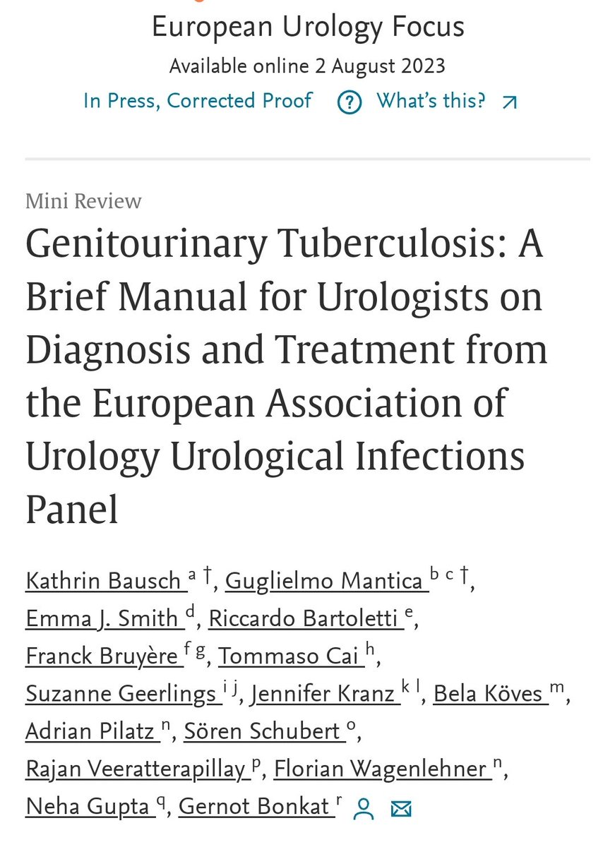 Urologists brief manual for the management of #GUTB - Congratulations @BauschKathrin for the lead!! @GBonkat @EurUrolFocus @Uroweb @EmmaJSmith9 @riccabar1 @SanMartino_Ge #EAUguidelines
