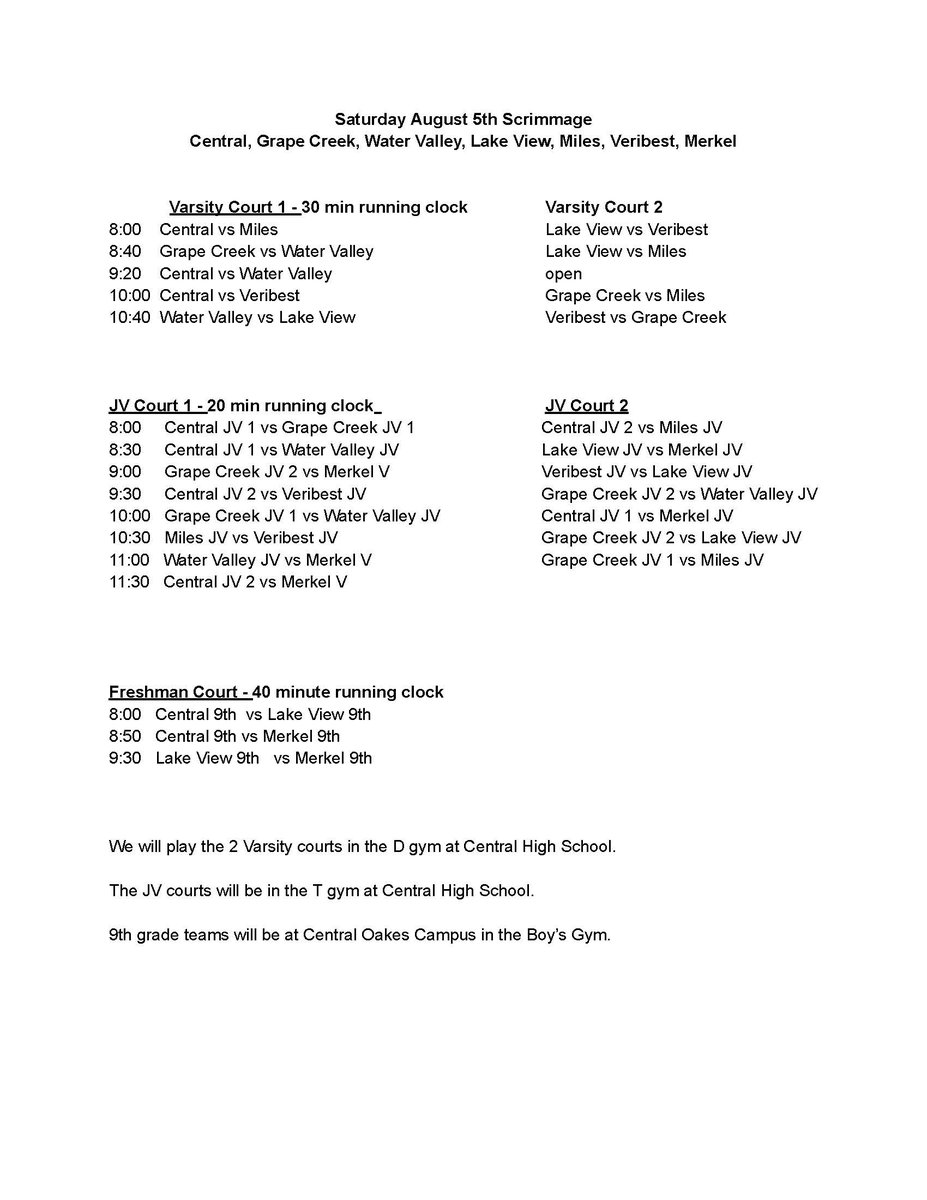 Make plans to attend the upcoming scrimmages held at Central HS where both the Lady Cats and Maidens will be competing against other schools in the area! <a href="/maidenvball21/">Lake View Maiden Volleyball</a> <a href="/SACat_Vball/">SA Lady Cat Volleyball</a>