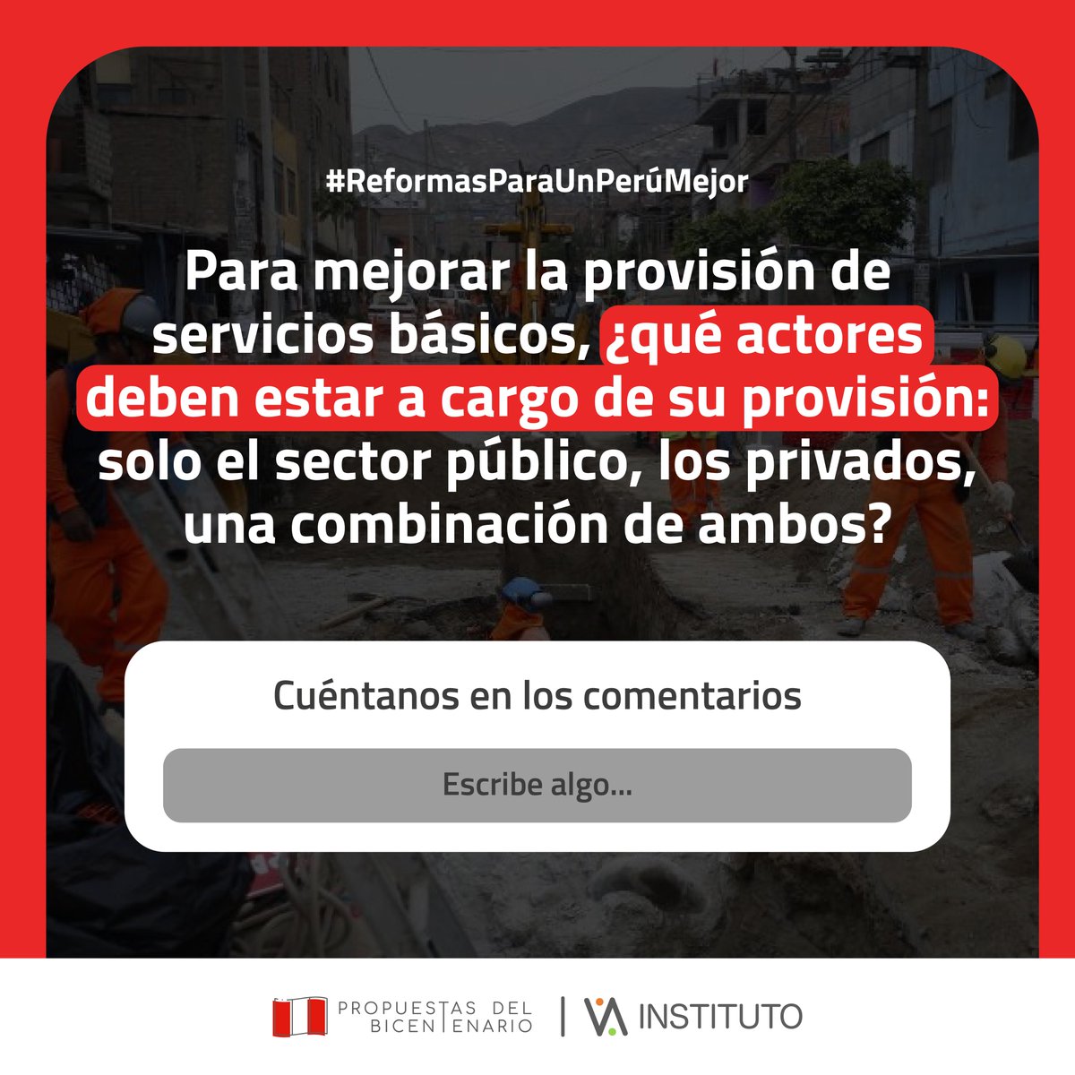 pdbperu's tweet photo. ¿Qué modelo prefieres para asegurar servicios básicos de calidad 🚰💡? ¡Danos tu opinión y descubre #ReformasParaUnPerúMejor 🇵🇪 en nuestro tercer libro 📖#RutasParaElDesarrolloInstitucional!
🔗 Descubre más aquí: https://t.co/q25EPMU88h https://t.co/2U3mMNQAJV