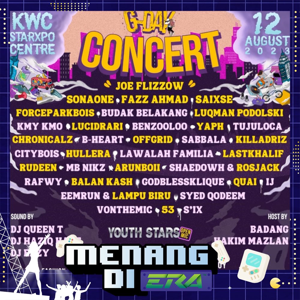 Nak feel the vibe bersama ERA di Konsert Budak Belakang G-Day? Kitaorang nak payung tiket, caranya korang kena jawab 2 soalan di laman web ERA berserta slogan yang paling kreatif! &gt;&gt; era.syok.my/promosi-peradu… <a href="/BudakBelakang_/">Budak Belakang</a>