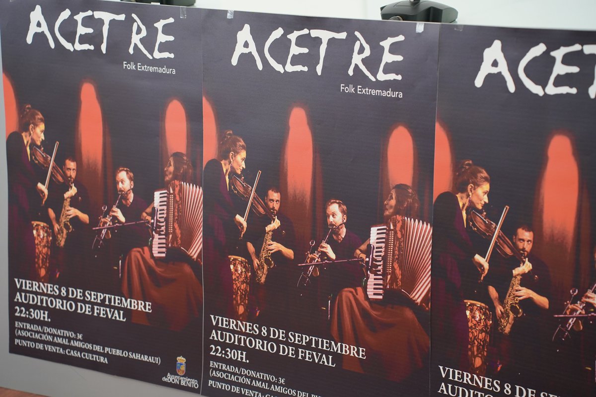 Ayto_DonBenito's tweet photo. Acetre ofrecerá un concierto solidario con AMAL

ℹToda la info 👉https://t.co/sE7X8ZlYdp
.
@acetrefolk #concierto #feriayfiestasdeseptiembre #donbenito #saharaui #solidaridad #amal https://t.co/H7UXmUUITh