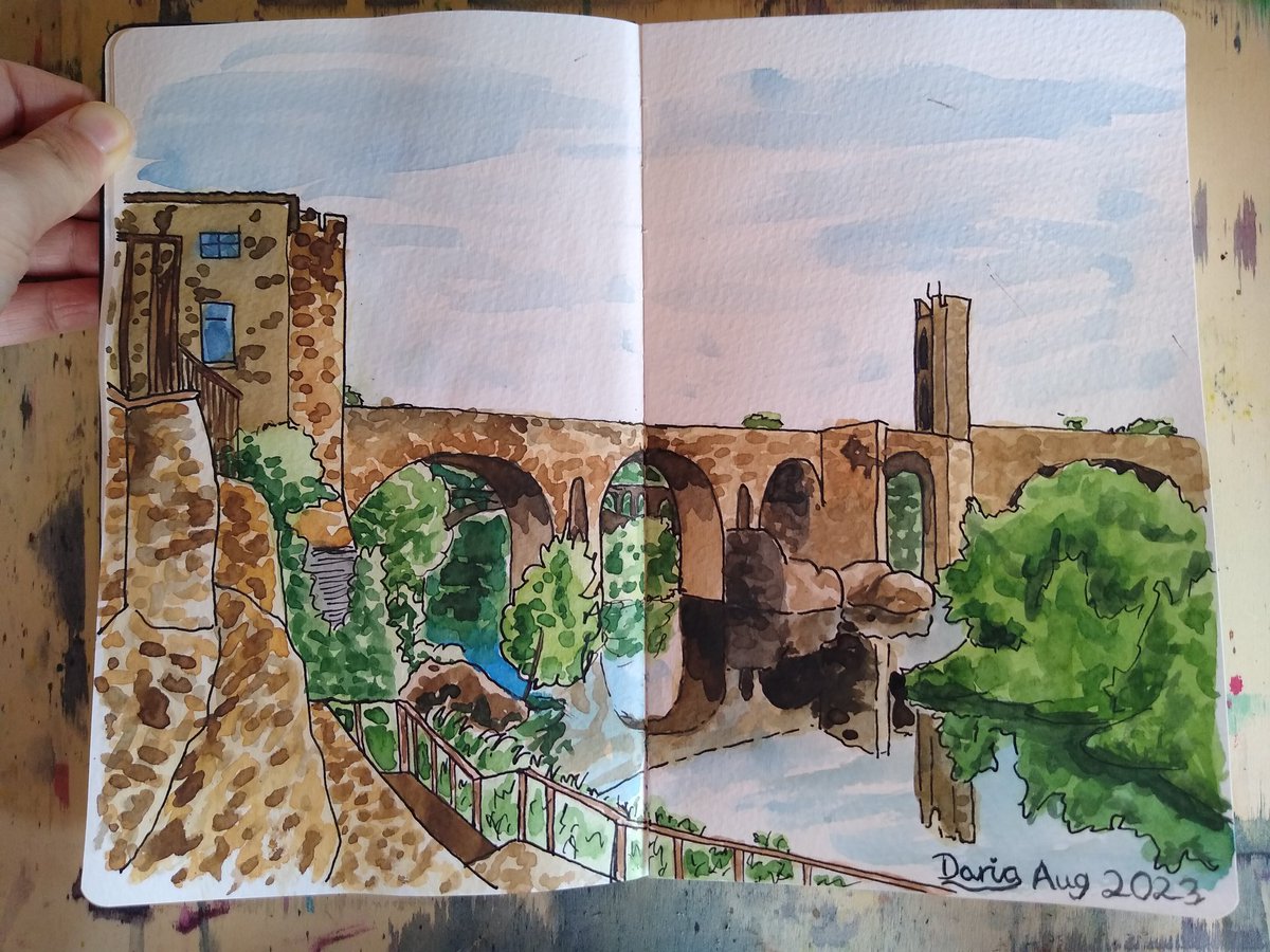 witchofpaint's tweet photo. Have a painting of a bridge everyone! https://t.co/nG9LkDIx4w