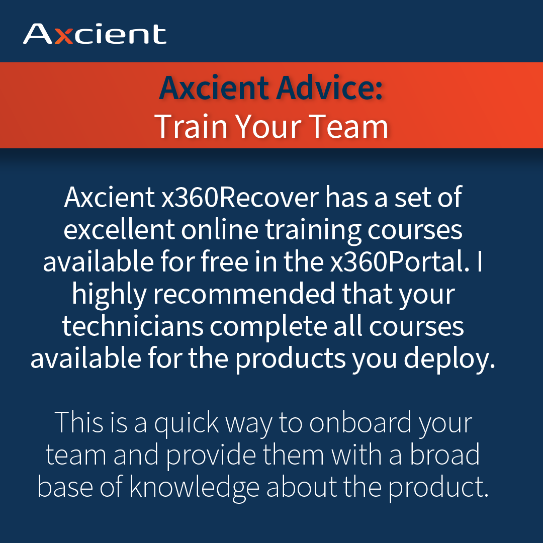 Axcient's tweet photo. The latest #AxcientAdvice comes to us straight from Jeff crystal! Check out his tips for #x360Recover users. https://t.co/sVCkqxvdeW