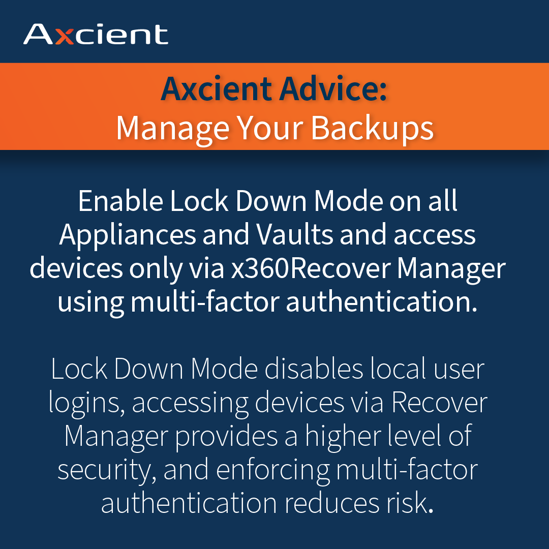 Axcient's tweet photo. The latest #AxcientAdvice comes to us straight from Jeff crystal! Check out his tips for #x360Recover users. https://t.co/sVCkqxvdeW