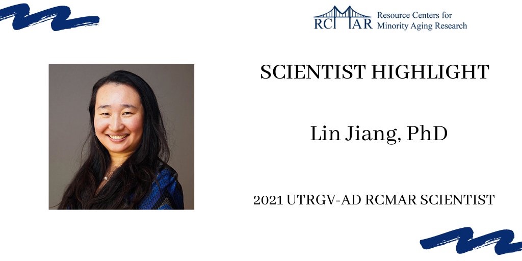 Scientist Highlights: Dr. Jiang’s RCMAR pilot project is “Decreasing social isolation among Mexican American informal caregivers of persons with Alzheimer's disease during the COVID-19 era: The utilization of technology”. Learn more: rb.gy/qqxa4