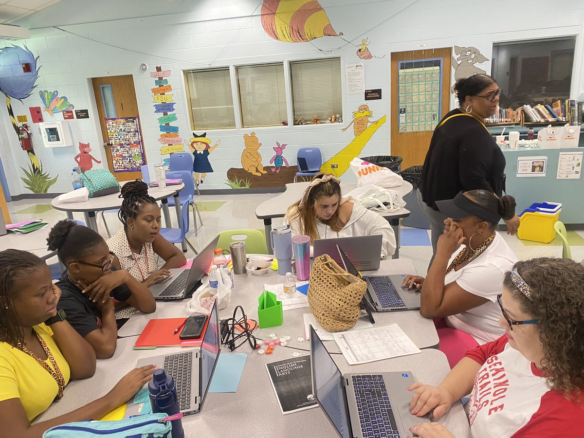 TaMiyahLowe's tweet photo. We truly have THE BEST of the best at @SeminoleTrails ! Our Panthers are in early for ELA summer common planning today. Dedicated to planning lessons that are relevant, rigorous and focused on the core. ⭐️🐾📝@STEPrincipalJJ @STES_Bush @Kathy_Winne https://t.co/ymG8NGG3pd