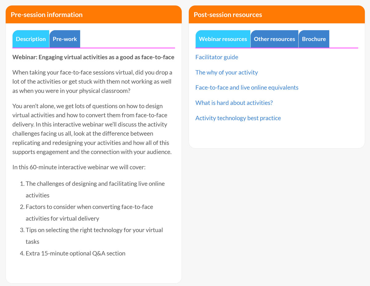 We are running a #Webinar series with different tips and ideas to improve your virtual skills. You also get access to resources on our mini course hub!

See the webinars &amp; register here lightbulbmoment.info/freewebinars/

#VILT #VirtualClasrrom #VirtualClassrooms #RemoteLearning