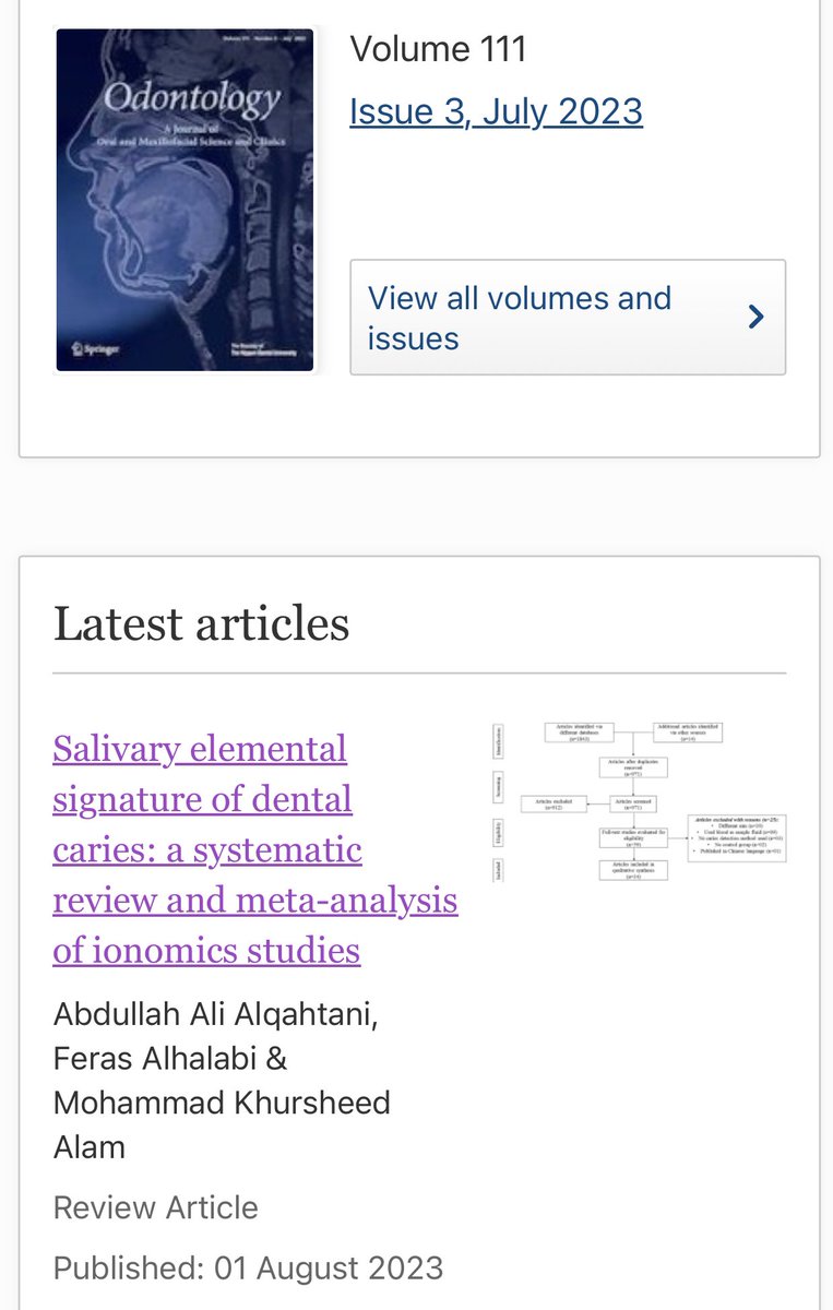 DrMohammadKhur3's tweet photo. Alhamdulillah 🦋💜
Fresh from Oven after long struggle.
Journal name: Odontology 
Impact: 2.5 Q1 Rank
Link: https://t.co/lre97pIdFC https://t.co/n4gYzKV9dg