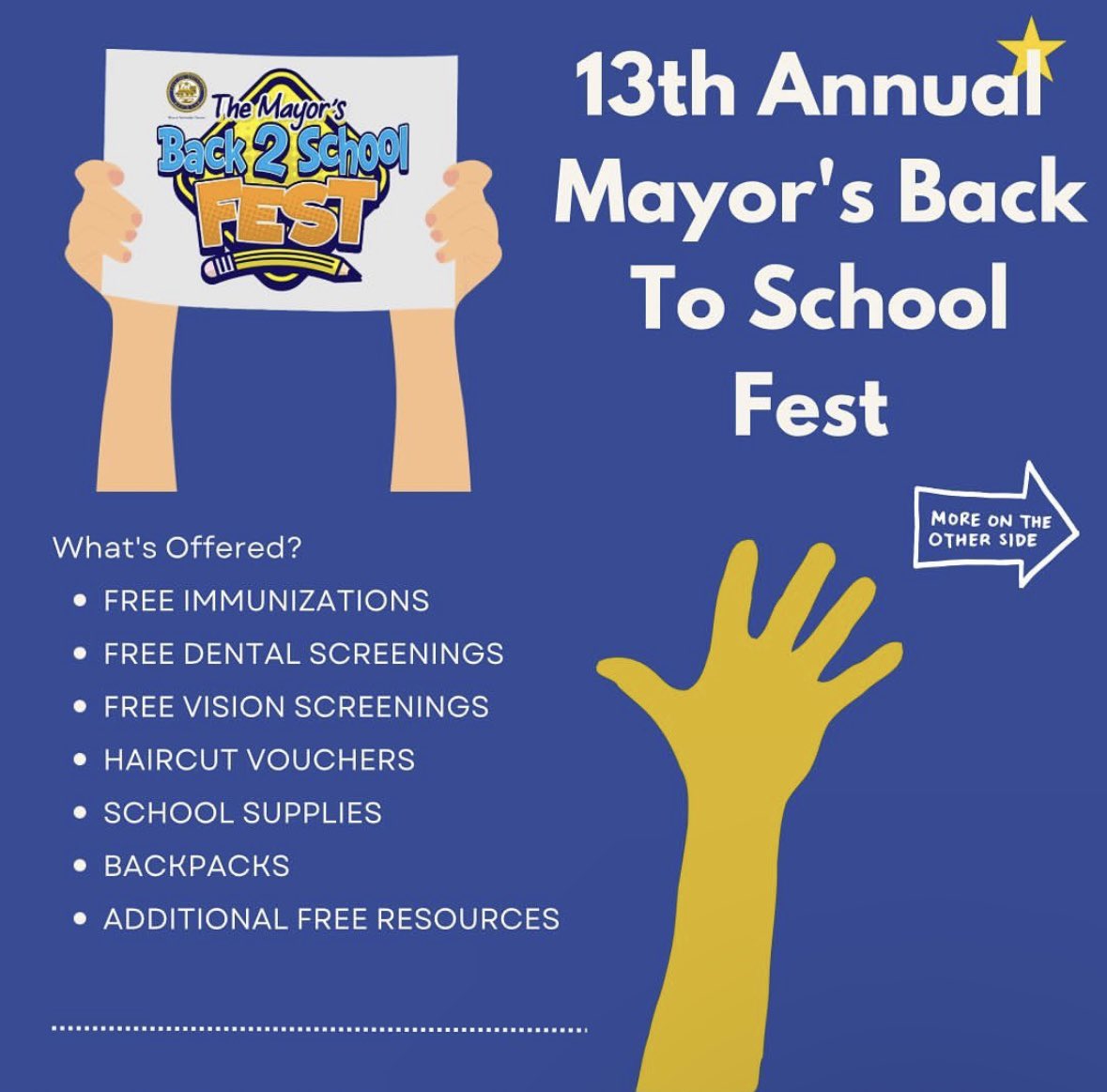 cohmoedu's tweet photo. Join us for the Mayor’s 13th annual Back to School Fest at George R. Brown Convention Center on August 5th from 8:00 a.m to 2:00 p.m. Link to register: https://t.co/ij7OuScGdg

#freebackpacks #freeschoolsupplies #freebies #houstontx https://t.co/OIdWk4yJ4h