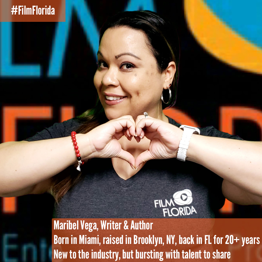 FilmFlorida's tweet photo. Faces of the Industry: 
Maribel Vega, Writer &amp; Author 
Born in Miami, raised in Brooklyn, NY, back in FL for 20+ years 
New to the industry, but bursting with talent to share
#FilmFlorida @VegaTheWriter https://t.co/TBYS46OcwL