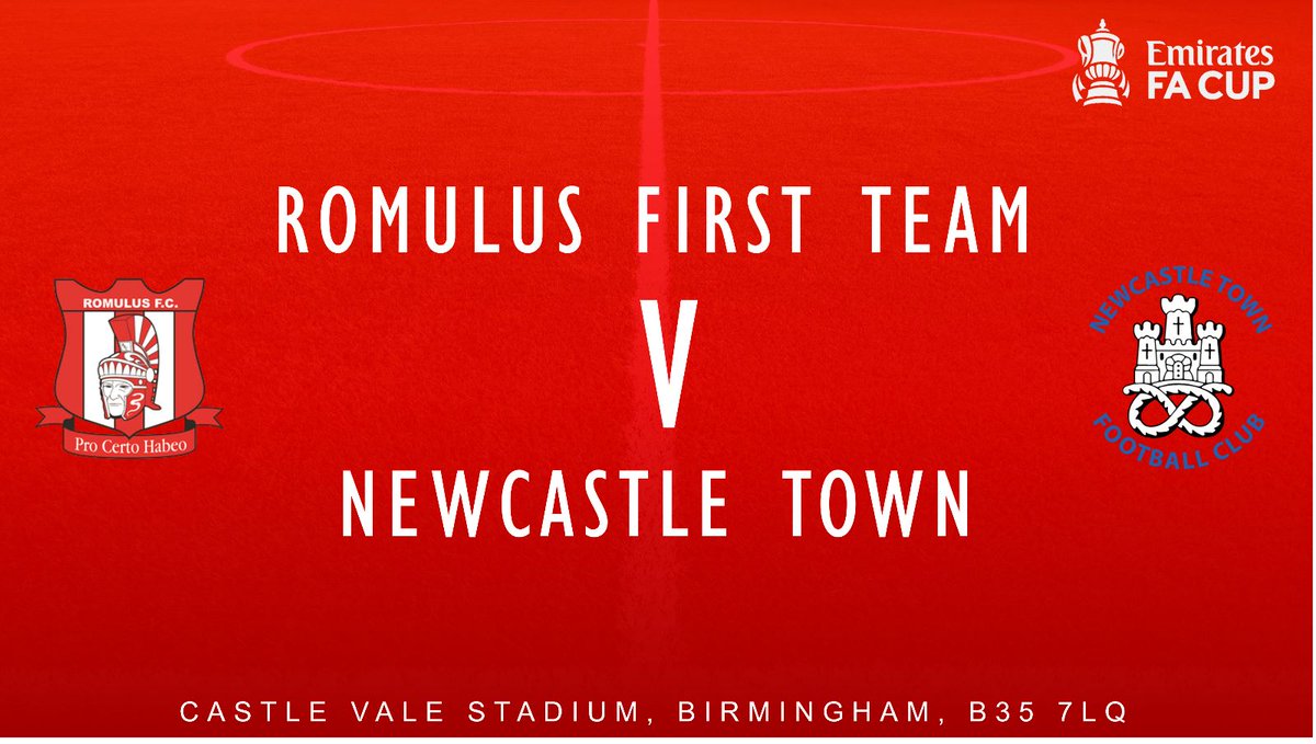 Romulus_fc's tweet photo. 🏆FA CUP🏆
We are at home to @NewcastleTownFC in the Extra Preliminary Round of the @EmiratesFACup on Saturday!!
🗓 Saturday, 5th August
🏟 Castle Vale Stadium, B35 7LQ
🕒 KO: 3PM
🎟 Tickets (CASH ONLY ON THE GATE)
Adults: £7
Concessions: £4
Kids: £1
#UTR❤️🤍 https://t.co/kZRJzv9NSM
