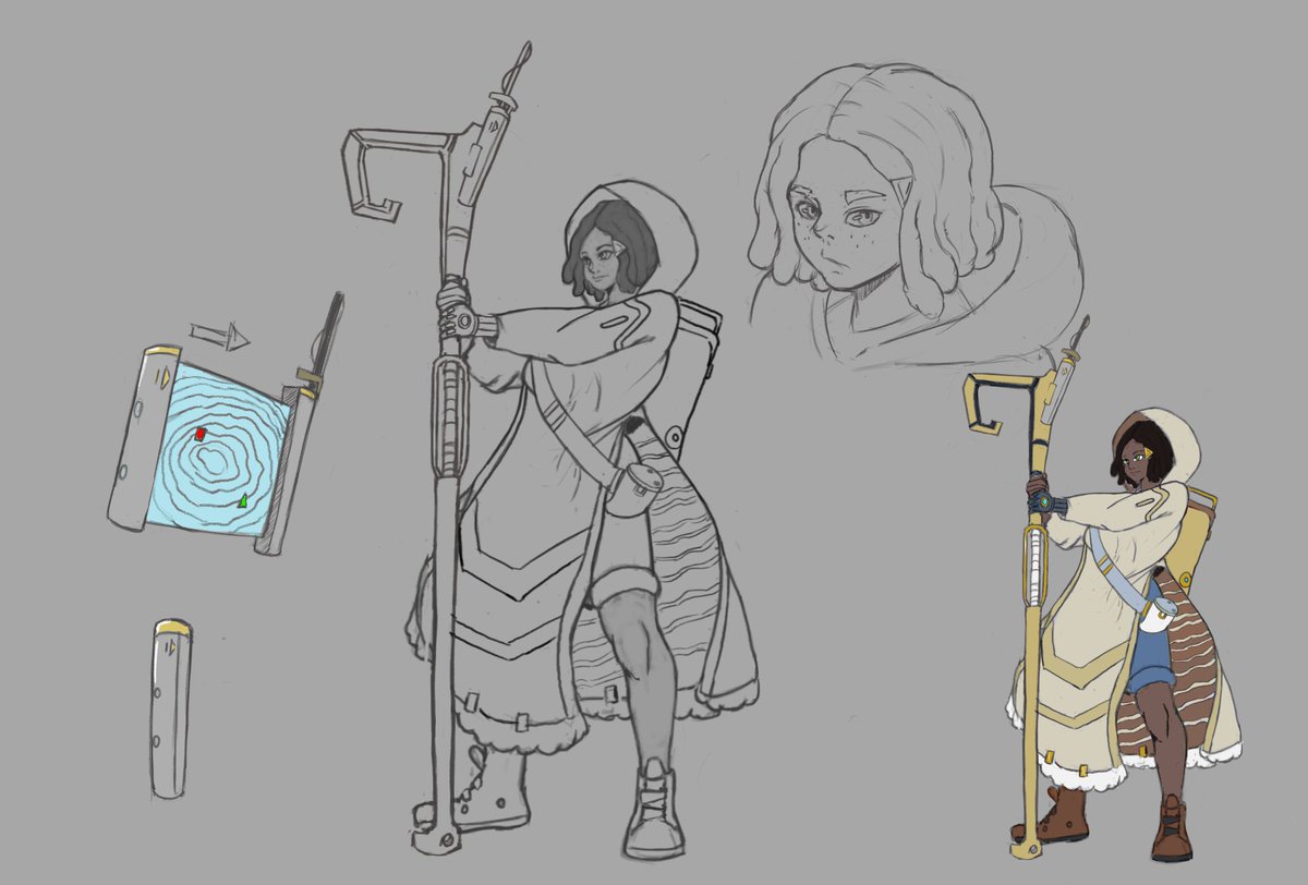 KalmKaze's tweet photo. Working on a small personal project called Spirit Sheep here one of playble characters Bopeep young women who takes care of her small herd of sheep #spiritsheep #characterdesign #visdevelopment https://t.co/VuqqUCRpDU