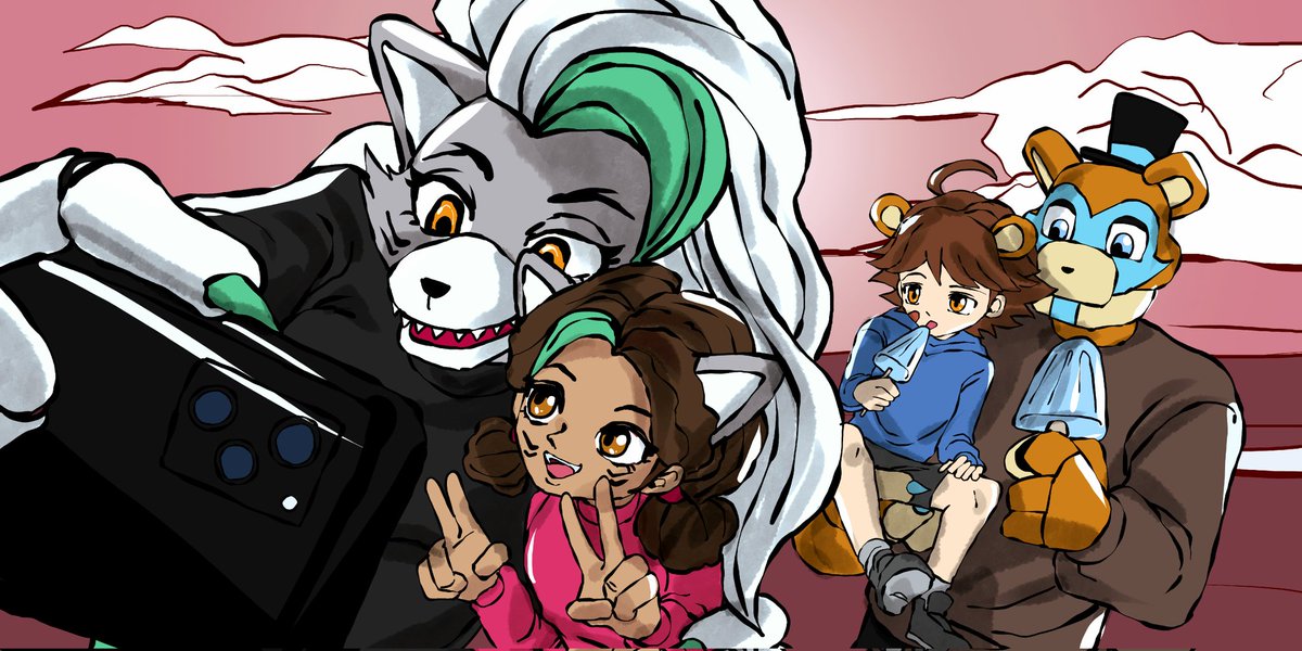 GiftArts1's tweet photo. SELFIE _____ 🤳 
#FNAF
#fnafsecuritybreach #FNAFRuin #GlamrockFreddy #roxannewolf #cassiefnaf #gregoryfnaf https://t.co/d4tCbeDx65