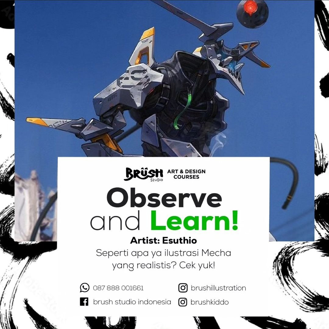 brushstudiojkt's tweet image. Hai Brushers! Kalian suka gambar mecha dan pengen karya kalian terlihat lebih realistis?

Yuk simak caranya artist Esuthio dalam membuat karya mecha realistisnya!

#ObserveandLearn #Mecha #Realisticart #Digitalpainting #Artoftheday #HumanArt