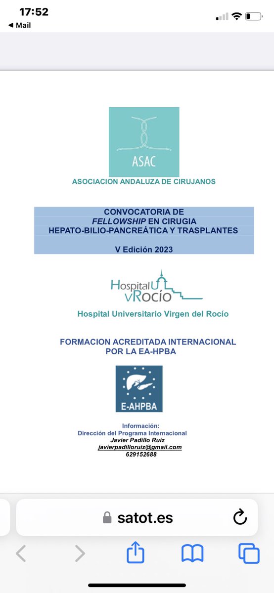 Convocatoria Fellowship en Cie HBP y Trasplantes <a href="/HospitalUVRocio/">HospitalUVRocio</a> .