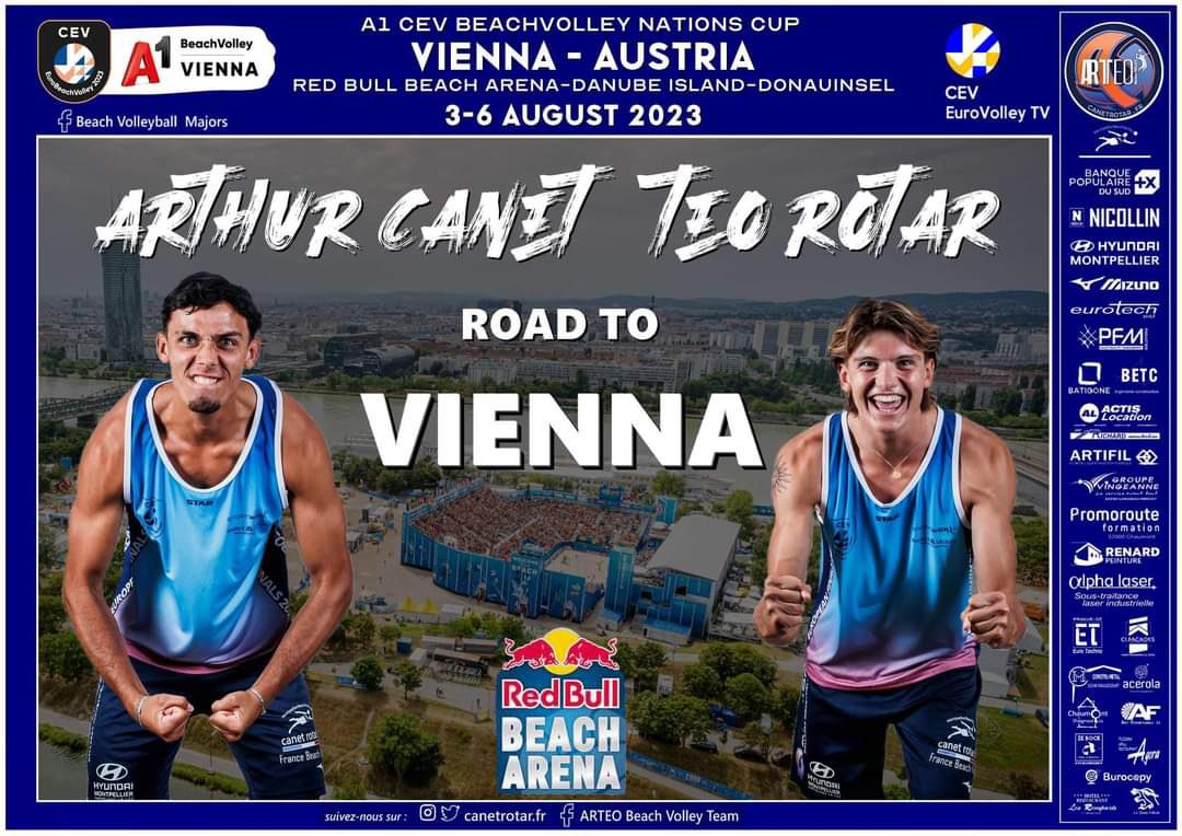 CanetRotar.Fr on the A1 CEV EuroBeachVolley Vienna 2023!
📺live on ORF Sport+
#EuroBeachVolley #BeachVienna #DrawingofLots 
<a href="/CEVolleyball/">European Volleyball</a> <a href="/A1Telekom/">A1</a> <a href="/Stadt_Wien/">Stadt Wien</a> <a href="/redbullAustria/">Red Bull Austria</a> <a href="/CUPRA/">CUPRA</a> <a href="/krone_at/">Kronen Zeitung</a>
<a href="/BeachMajors/">Beach Volleyball Majors</a>